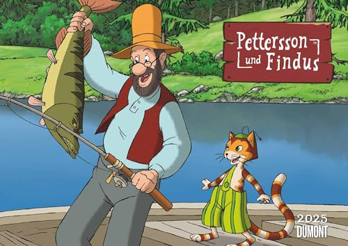 DUMONT - Pettersson & Findus 2025 Wandkalender, 42x29,7cm, Kalender von Sven Nordqvist, mit schönsten Szenen von Pettersson und Kater Findus