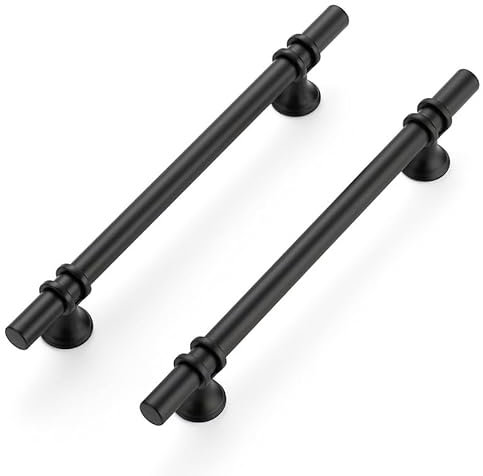 Ravinte 10 Stück Möbelgriffe Schwarz Schrankgriffe 160mm Griffe für Küchenschränke Türgriffe für Küchenschränke Griffe Möbel Mit Rundem Sockel Schubladengriffe