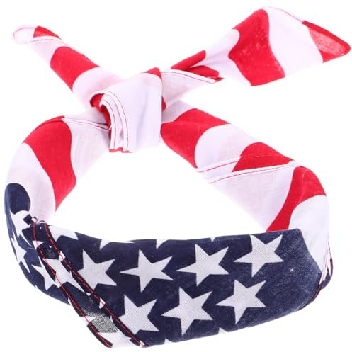 VILLCASE American Flag Bandanas Headband 4th of July Headband Hair Scarf USA Flag Clothing Bandana Independence Day Headdress Patriotic Accessories