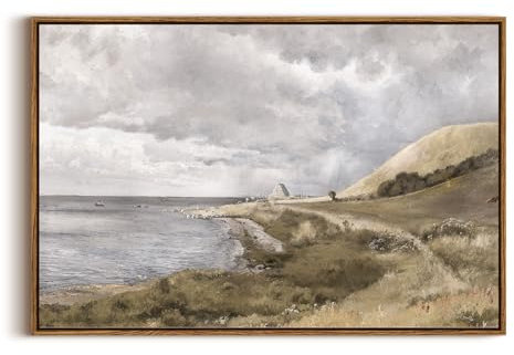 InSimSea Gerahmte Leinwand-Wandkunst, großes Küstengemälde, Vintage-Dekor für Wohnzimmer und Schlafzimmer, 50,8 x 76,2 cm