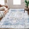 Auton Tappeto lavabile in lavatrice, 120 x 170 cm, design vintage, tappeto antiscivolo per soggiorno, camera da letto, stampa floreale, resistente allo sporco, decorazione per la casa, ufficio, blu