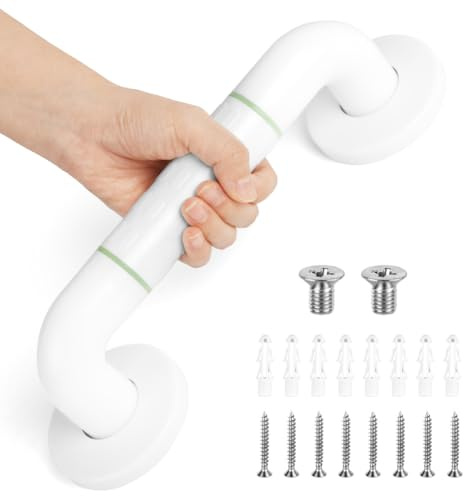 ACWOO Rutschfester Haltegriff aus Edelstahl & Nylon - Badezimmer, WC, Dusche - Für Senioren, Schwangere, Kinder - Sicherheitsgriff 30 cm