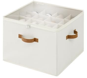 StorageWorks Schuh-Organizer für Schrank, große Schuhorganizer platzsparend für bis zu 16 Paar, Stoff-Schuhkisten mit Griff, stabiler Schuh-Organizer für Stiefeletten, Schuhboxen stapelbar, beige