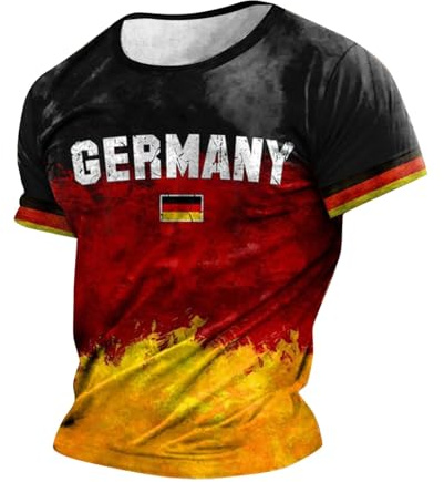 Generic Herren T-Shirt EM 2024 Fußball Trikot mit Nummer T-Shirt Deutschland Fanartikel T-Shirts für Herren Sportshirt Kurzarm, Deutschland, Weiß, M