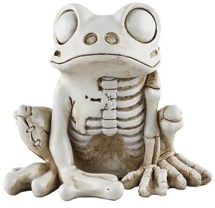 plsyyuw Frosch-Skelett-Modell,Frosch-Skelett-Figur | Tierschädel-Ornamente - Dekorative Tierschädel-Froschschädel-Statue für Halloween-Tag der Toten