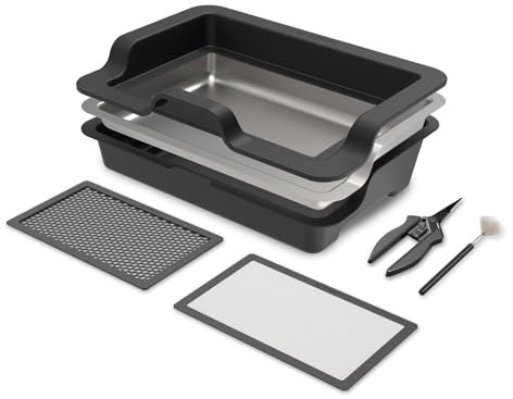 AC Infinity Großes Trimmtablett, 50,8 cm, austauschbares 3-fach & 2-Screen-Set, ergonomisch geformt für Rund- oder Tischtrimmen, Pflanzenernte-Set zum Sammeln von Blättern und Pollen