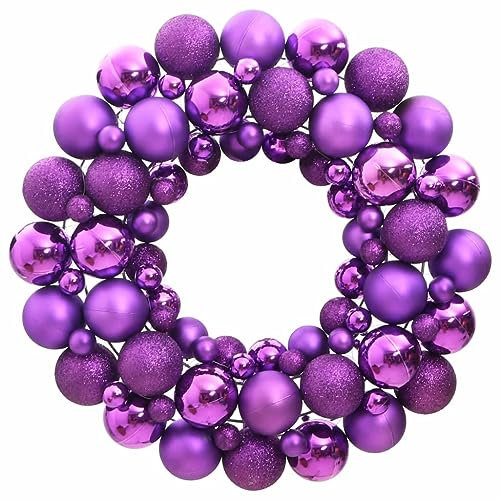 Decor Weihnachtskranz, Lila, 45 cm, Polystyrol, saisonale & Feiertagsdekorationen