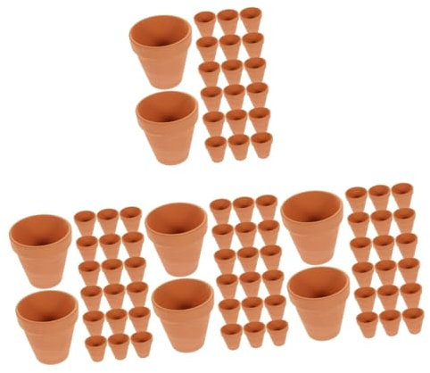 OFFSCH 80pièces Mini Pots Terre Cuite pour Plantes Succulentes Pots De Fleurs avec Drainage pour Décorer Intérieur Et Extérieur