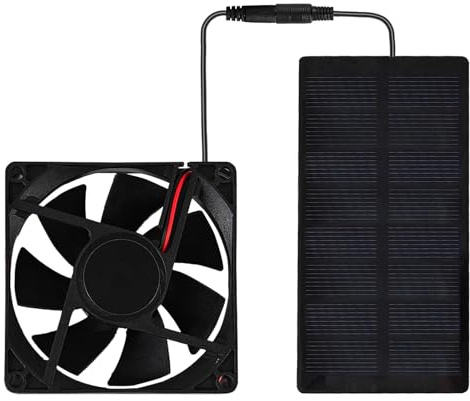 Brrnoo Solar Fans for Outside, Mini Solar Exhaust Fan with Resin Lamination and IP65 Rating for Camping Home RVs Greenhouses White