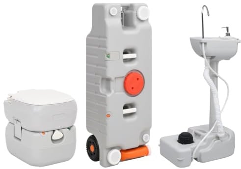 XGWKCNV Outdoor Recreation Portable Camping Toilet and Handwash Stand Set with Water Tank Camping & Hiking
