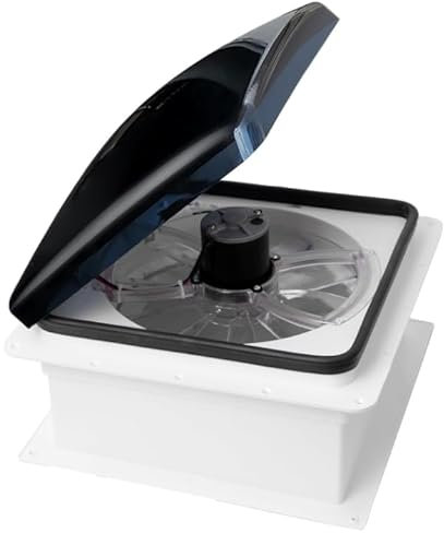 OUTPRIZE RV Roof Vent Fan, 12V DC 14 Super Quiet Reliable Manual RV Roof Fan, 3-Speed, Reversible