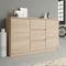 Home Collective Kommode, Schlafzimmer Flur, Schrank, Sideboard, Highboard mit 3 Schubladen und 2 Türen, Breite 120 cm Höhe 75 | Sonoma