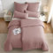 JELLYMONI Bettwäsche 135x200 Baumwolle Rosa Bettwäsche-Sets Oeko-Tex 100% Gewaschene Baumwolle Bettbezug mit Reißverschluss und Kissenbezug 40X80 mit Umschlag Weich 2-Teilige Bettwäsche