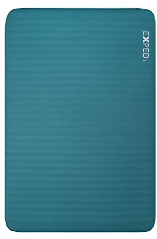 Exped MegaMat Schlafmatte - Selbstaufblasende Auto-Camping-Matte, 10 cm Schaumstoff-Pad, Kompakt und Leicht mit Pumpe, Zypresse, Duo Queen