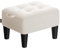 SONGMICS Tabouret, Repose-Pieds, en Velours, Pouf, Rembourrage Épais, Capacité de Charge 150 kg, pour Salon, Chambre, Entrée, Beige Cappuccino et Noir d’Encre LOM501W01