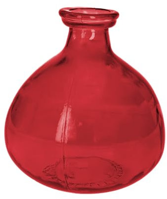 KEYHOMESTORE | Boccia in Vetro Decorativa (18x16cm) Elegante Complemento d'Arredo per Casa e Ufficio, in Vetro di Alta Qualità, Made in Italy - Rosso