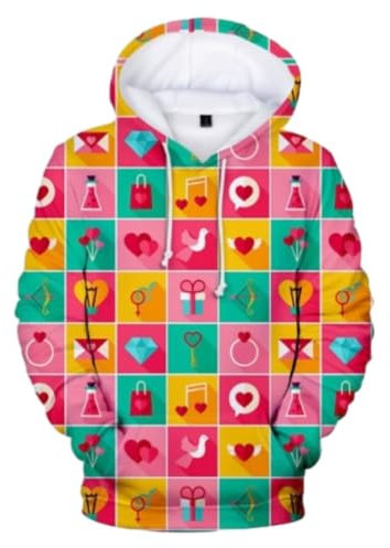 ZACOLLAN Sweatshirt Herren Regular Fit Kängurutasche 3D Digitales Drucken Kapuzen Sport Casual Mode Langärmeliges Pullover Jugend Persönlichkeit Vintage Trend Streetwear GG-07 3XL