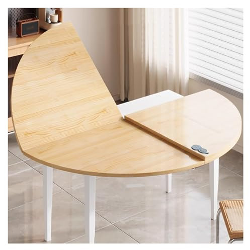 MIDUOLAI Natural,160 cm (63inch),Runder Klapptisch Ohne Beine, GroßEr, Klappbarer, Runder Tisch Mit VerläNgerung, Wasserdicht, 200 cm Provisorische Tischplatte, FüR Die Schulkantine