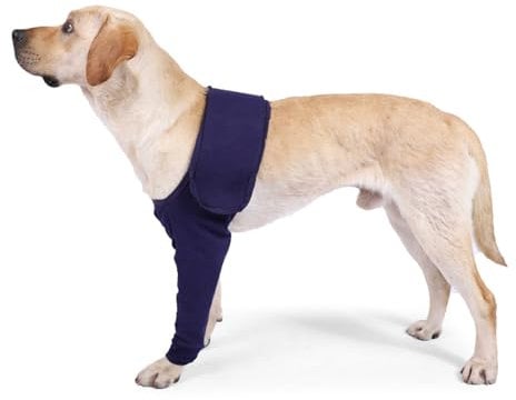 Dog Surgery Recovery Sleeve, Dog Knee Brace, Elbow Bandage Protector, Pet socks paws stop licking for Front Right & Left Leg, Wounds, Bandages, Anti-Licking for Dogs, Blue