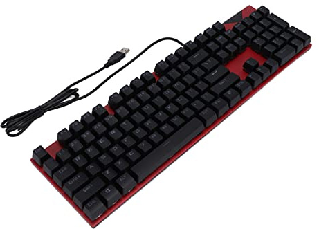 SUNGOOYUE Mechanische Gaming-Tastatur mit Hot-Swap-fähigen Schaltern, 20 RGB-Beleuchtungsmodi, Metall- und ABS-Konstruktion, Zweifarbige Injektionstastenkappen, USB-Kabel, 16,7 X 4,7 X 1,1 Zoll (Rot)