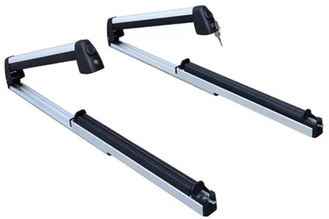 DQRG Dachträger Querträger 2PCS-Pack Ski Und Snowboard Dach Rack Auto Träger Aluminium Legierung Dachboxen(Silber)