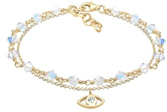 Elli Armband Damen Evil Eye mit Kristalle in 925 Sterling Silber vergoldet