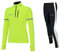 Airtracks Herren Winter Laufset Thermo Laufhose Lang Laufshirt Langarm Sweatshirt Pro Fleece Funktionsshirt Sport Langarmshirt Jogginghose Leggins - schwarz-neon - M
