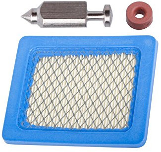 oxoxo 398188 Schwimmerventil Vergaser Nadel und Nadel Sitz mit 491588 FS-Luftfilter für Briggs & Stratton Motoren