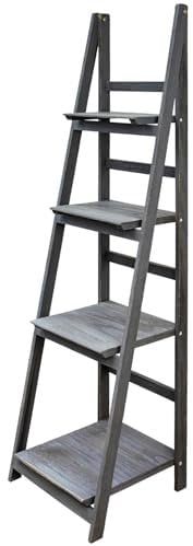 Kingpower Escalera de Estante la Estanteria 4 Anaquel Plegable 4 Colors, Color:Gris