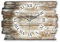 Kreative Feder Designer Wanduhr Holz-Design aus Holz Größe 40x27cm - Wanduhr im Landhaus-Stil Shabby-Style Made in Germany leise ohne Ticken (Holz-Design, leises Funkuhrwerk)