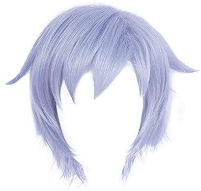 FunHouse 28cm Eisblau Silber kurze Perücke Unisex für Männer und Frauen Halloween Cosplay Anime Perücke