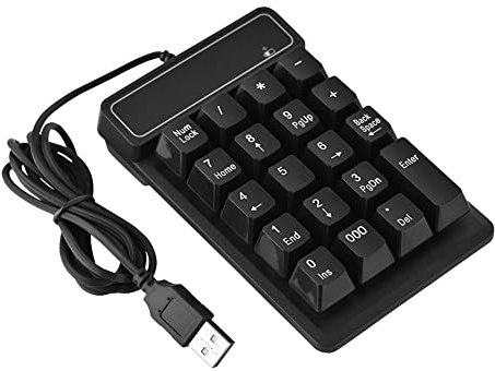 Bewinner Tastiera numerica cablata, 19 tasti Mini tastierino numerico portatile impermeabile sottile resistente agli spruzzi per operativo XP/7/8/10/Vista Computer