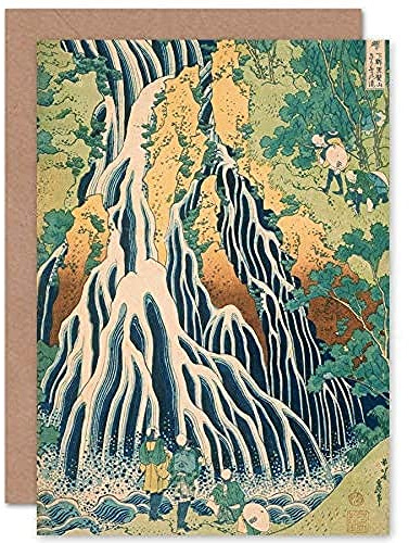 Artery8 Hokusai Kirifuri Wasserfall Berg Kurokami Ukiyo E Geburtstagskarte Grußkarte