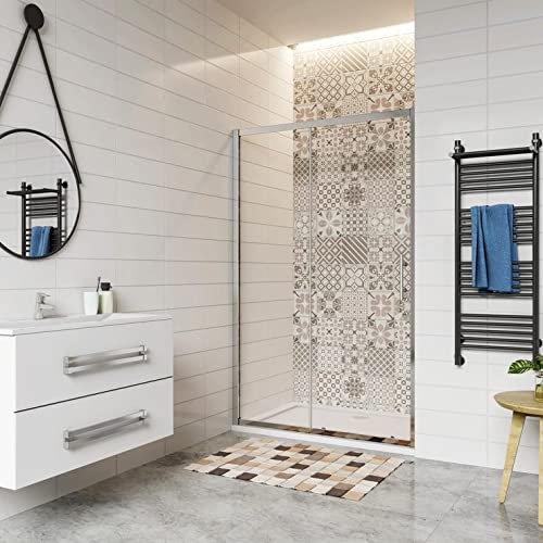 AICA SANITARIOS Mampara de Ducha Puerta Corredera Vidrio Templado 5mm Transparente 160x185cm