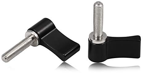 SPEEDWOX 2 Stück M5 20 mm Schraube mit Griff Daumenhebelschraube Drehknopf (schwarz)