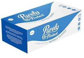 Blake & White Purely Protect Blue Nitrile Gloves Large - Powder & Latex Free Disposable Gloves for Medical & Industrial Use - Made from 100 Percent Hypoallergenic Rubber Material - Box of 100