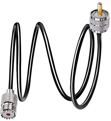 TUOLNK UHF PL259 Cable RG58 3.3 pies (1M) PL259 SO239 Cable de extensión macho a hembra Cable coaxial CB de baja pérdida Negro para radio bidireccional Radio CB Dispositivos LAN inalámbricos