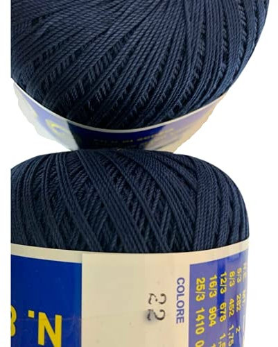Cotone Per Uncinetto Numero N°8-100 Grammi Filo Di Scozia (452 Mt) Tinta Unita Per Altre QuantitÀ Contattatemi (BLUE SCURO 22)