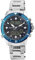 Raptor Veloc Herren-Uhr Edelstahl Stoppuhr Digital Analog Quarz RA20307 (silberfarbig blau)
