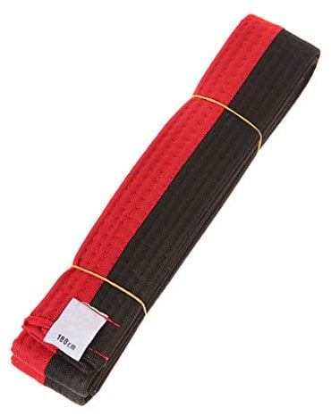 LLLucky Professioneller Taekwondo-Gürtel Karate Judo Double Wrap Kampfsport-Streifen-Sport-Gürtel 1,8 m / 2,8 m Roter schwarzer Gürtel