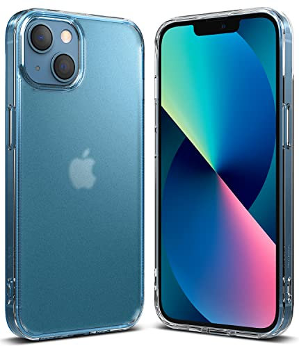 Ringke Fusion Compatible with iPhone 13 Case, Anti-Fingerprint Translucent Hard Frost Back Shockproof Soft TPU Bumper Phone Cover for 6.1-inch (2021) - Matte Clear