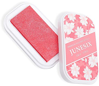 Fatiya Glitzernde Metallic-Farbe, Bastel-Stempelkissen, Partner, waschbares Bastel-Stempelkissen, Finger-Stempelkissen für Gummistempel, Papier, Holz (UM-11 Koralle)