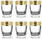 Roman Deluxe Shot Glasses Set of 6 with Unique Unusual Gold Rim Decor/Fancy Vodka Shots/Pretty Tequila Shot Glasses/Heavy Base - 80ml - Gift Set for Women or Men (Gold Greek Decor)