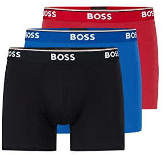 BOSS Mens Pack Boxer Briefs Black/Red/Blue962 S