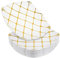 STACKABLES Confezione da 20 piatti quadrati ~ Piatti bianchi con design dorato ~ Stoviglie riutilizzabili multiuso in plastica dura (piatti da 20,3 cm)