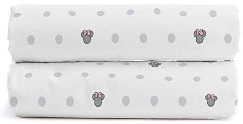 Jay Franco Disney Minnie Mouse One of a Kind Spannbettlaken für Doppelbett, 100 % Baumwolle, 2 Stück