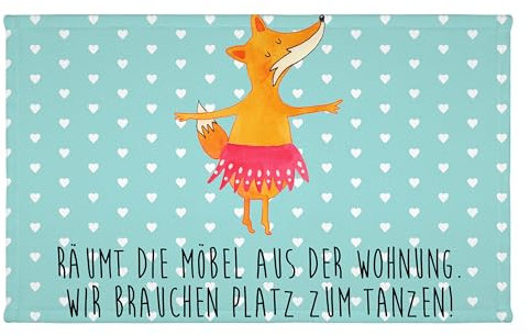 Mr. & Mrs. Panda 50 x 100 Handtuch Fuchs Ballerina - Geschenk, Ballett, rosa Tütü, Fuchs Spruch, Handtücher, Tänzerin, Kinder, Baby, Party, groß,