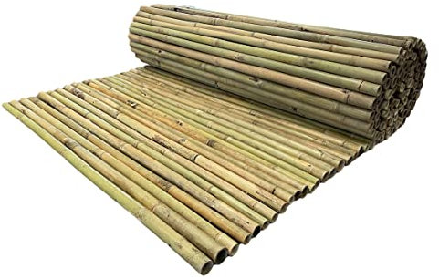 Arella in Canna di Bamboo Naturale River per Recinzioni e Coperture Privacy Ombreggiante in Rotoli (2x3 Metri)