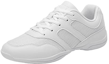 Damen Cheerleader Schuhe Weiß Cheer Shoes Mode Mesh Lace Up Tanzschuhe Sneaker Damen Leichte Fitness Gymnastik Yoga Schuhe 31