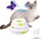 ALL FOR PAWS 2 in 1 Interactive Cat Tower Butterfly Toy, Automatic Cat Butterfly Flutter Bug Toy, Cat Enrichment Ball Track Smart Kitten Toys, Interactive Cat Toy with 360°Rotating Butterfly, USB
